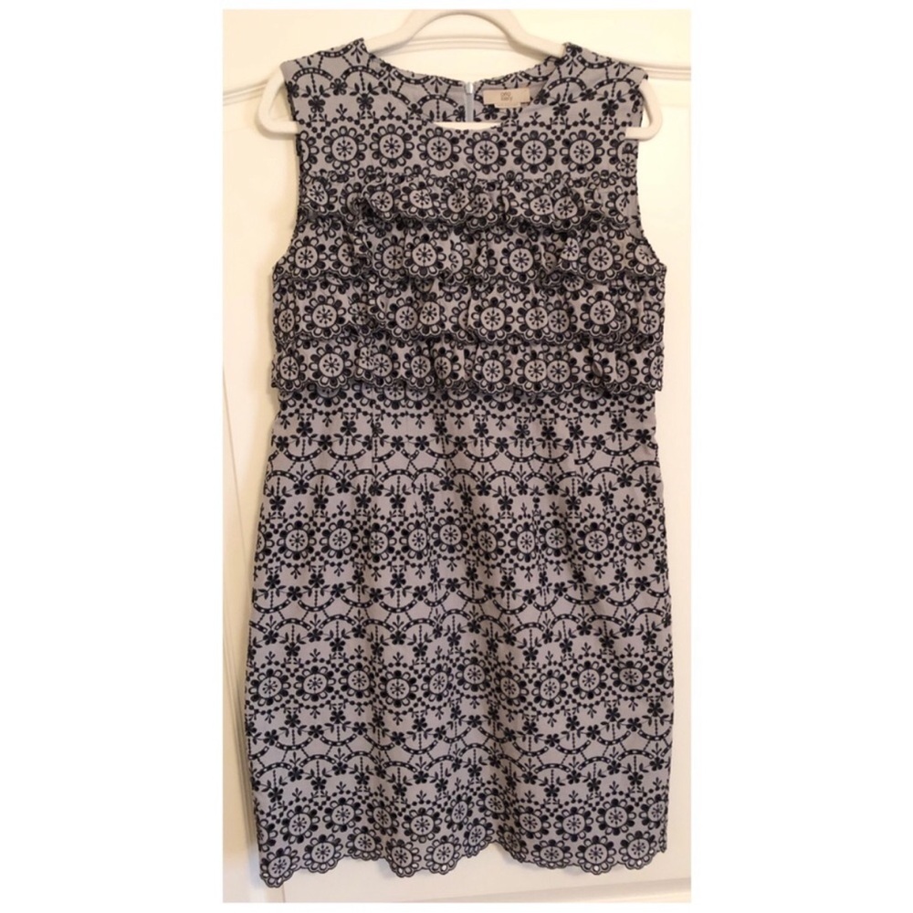 Orla Kiely Lace Ruffle Shift Dress Broderie Anglaise